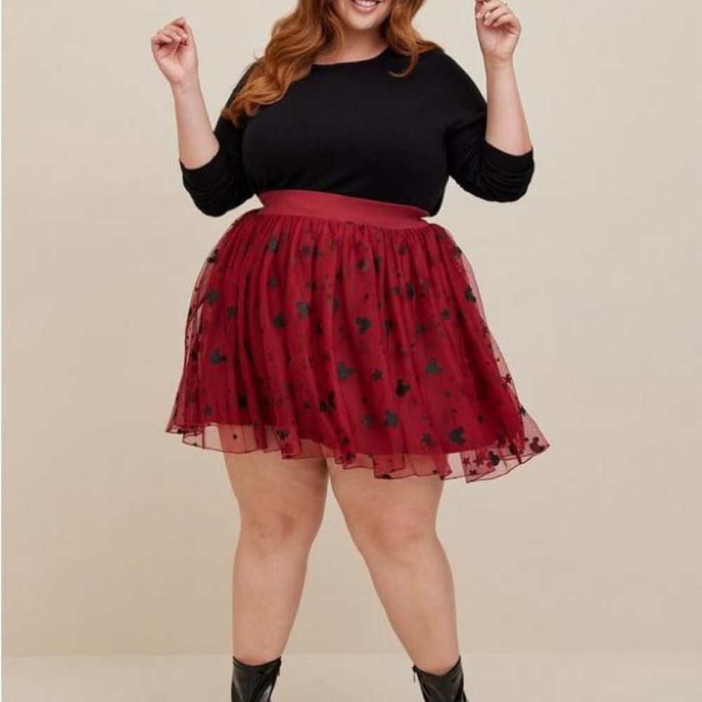 NWT Torrid Disney Mickey Polka Dot Mini Tulle Skater Skirt - Picture 5 of 13